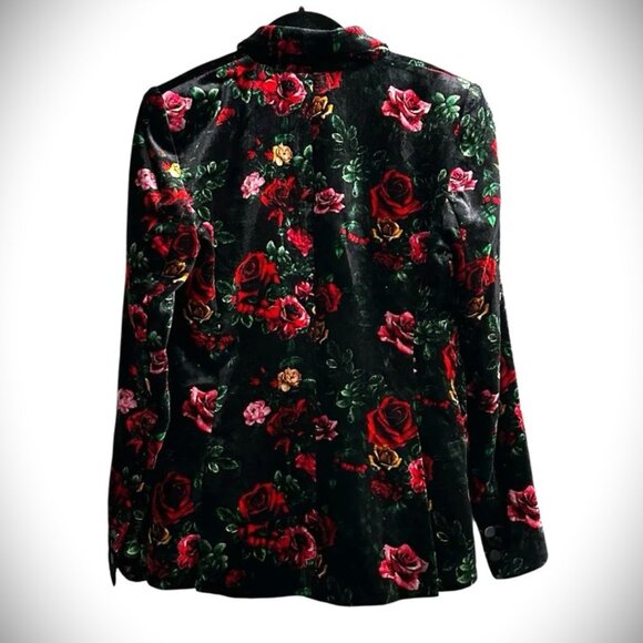 L'AGENCE NWT Chamberlain Velvet Blazer Black Vintage Rose Satin Lapels Size 6 - Picture 8 of 14